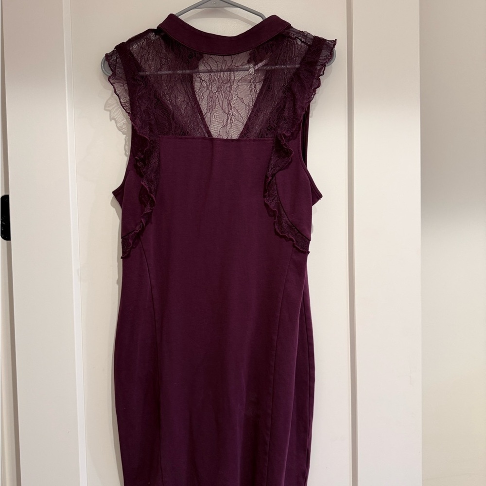 Free People Plum Lace-Back Midi Dress